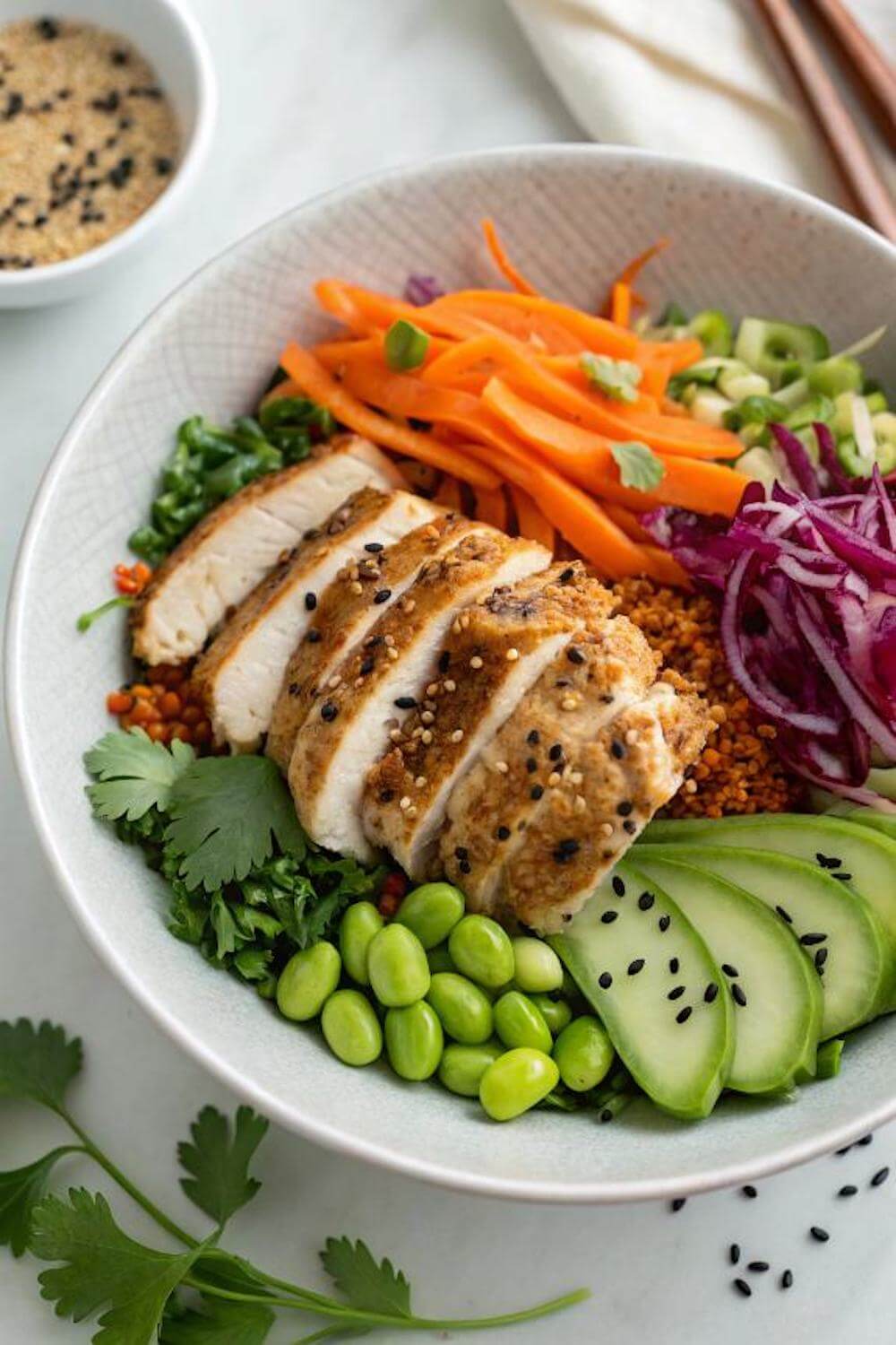 Asian Grain Bowl With Sesame Ginger Dressing